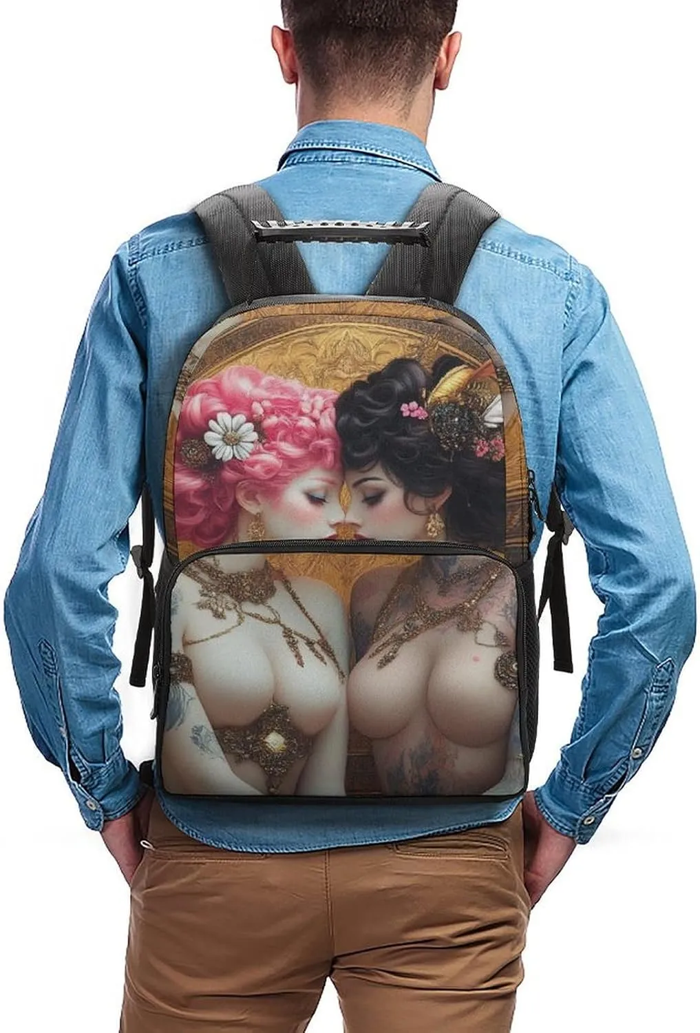 Supdreamc Lesbian WomenPride Art Rucksacks Lightweight Multipurpose Anti-Theft Shoulder Bag Large Capacity Business Computer Bag With Smooth Zippers