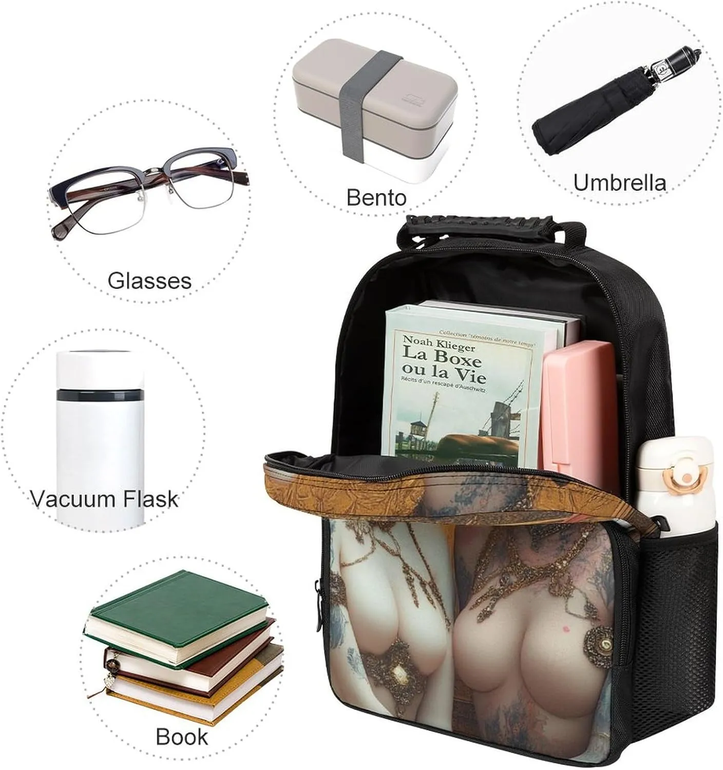 Supdreamc Lesbian WomenPride Art Rucksacks Lightweight Multipurpose Anti-Theft Shoulder Bag Large Capacity Business Computer Bag With Smooth Zippers