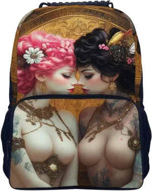 Supdreamc Lesbian WomenPride Art Rucksacks Lightweight Multipurpose Anti-Theft Shoulder Bag Large Capacity Business Computer Bag With Smooth Zippers