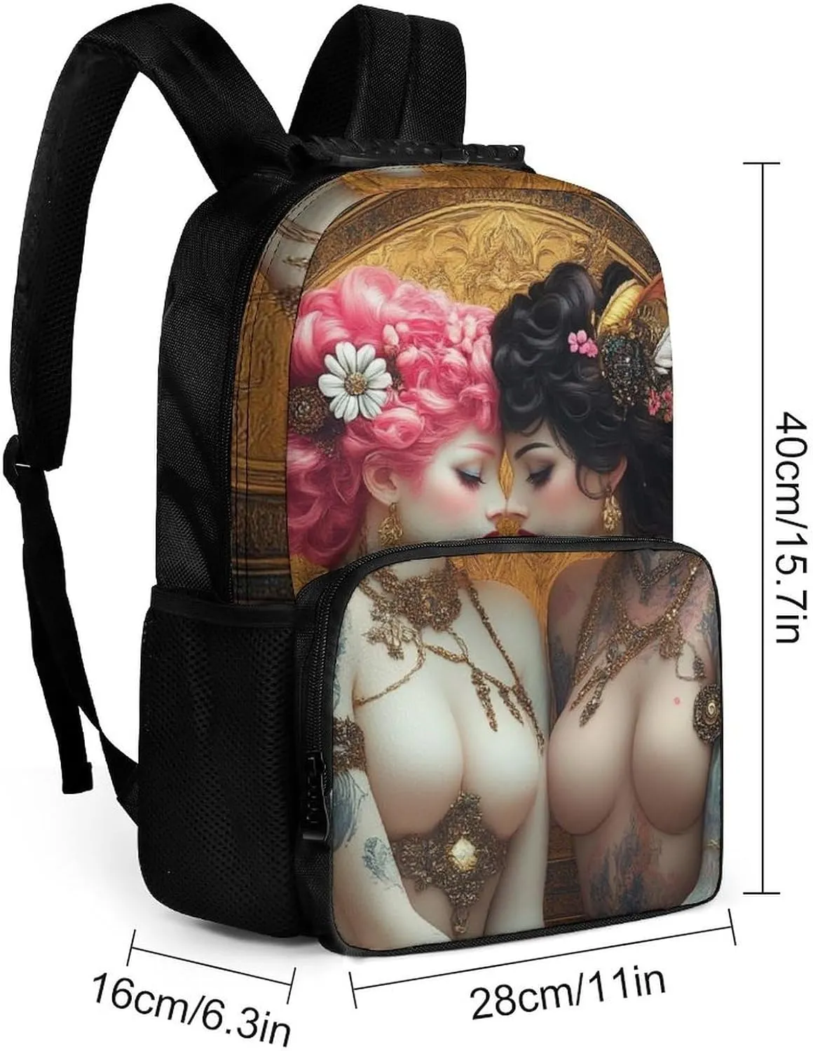 Supdreamc Lesbian WomenPride Art Rucksacks Lightweight Multipurpose Anti-Theft Shoulder Bag Large Capacity Business Computer Bag With Smooth Zippers