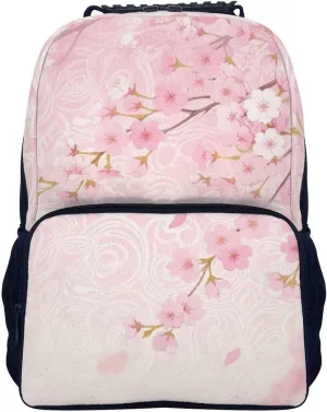 Supdreamc Lightweight Daypack Backpack for Trekking Work Running - Big Capacity Multipurpose Anti-Theft Bookbag, Spring Pink Blossom Trees Cherry Flowers Art Business Computer Bag