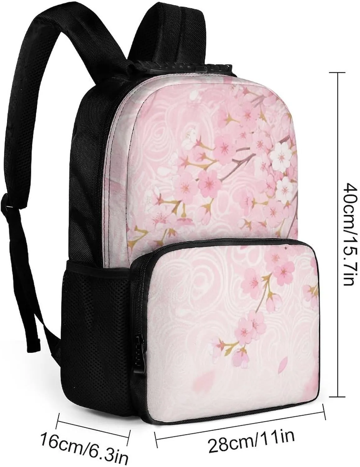 Supdreamc Lightweight Daypack Backpack for Trekking Work Running - Big Capacity Multipurpose Anti-Theft Bookbag, Spring Pink Blossom Trees Cherry Flowers Art Business Computer Bag