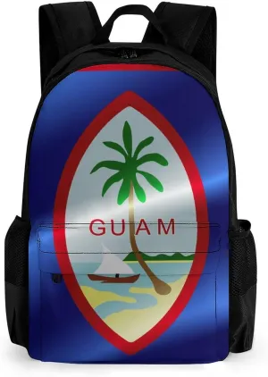 Supdreamc Men Women Lightweight Flag Of Guam Casual Daypack Big Capacity Bookbag With Padded Straps for Gym Travel Walking Cycling