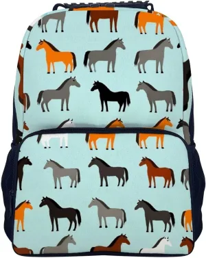 Supdreamc Polyester Daypack Backpack for Trekking Picnic Walking Cycling - Large Capacity Anti-Theft Multipurpose Shoulder Bag, Animal Print Horse Casual Daypack