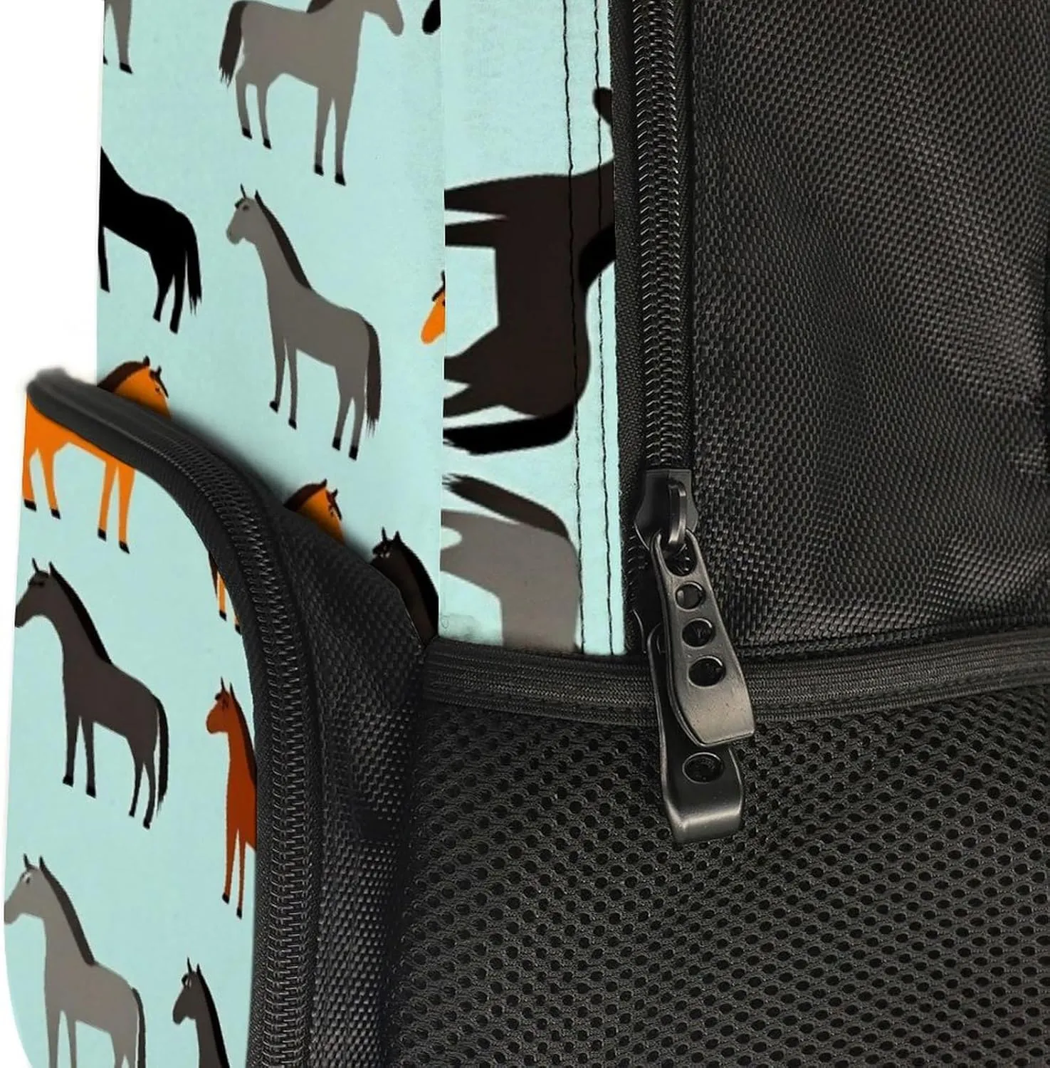 Supdreamc Polyester Daypack Backpack for Trekking Picnic Walking Cycling - Large Capacity Anti-Theft Multipurpose Shoulder Bag, Animal Print Horse Casual Daypack