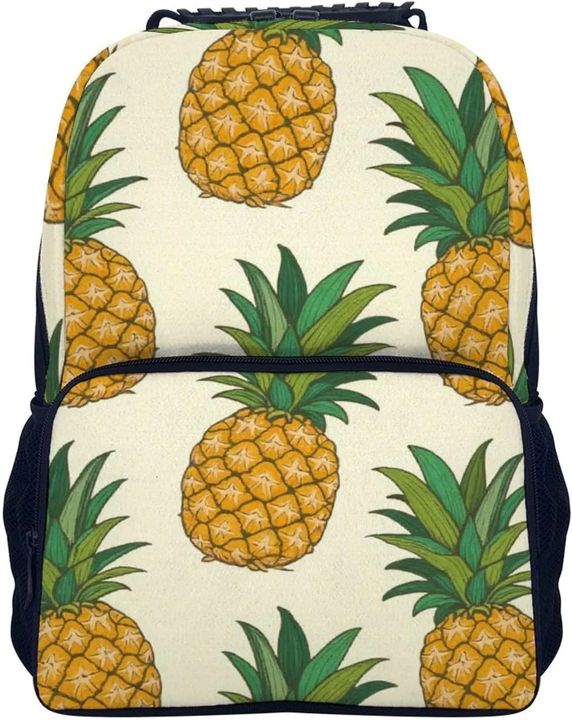 Supdreamc Polyester Daypack Backpack for Trekking Picnic Walking Cycling - Large Capacity Anti-Theft Multipurpose Shoulder Bag, Hawaiian Tropical Pineapple Art Casual Daypack
