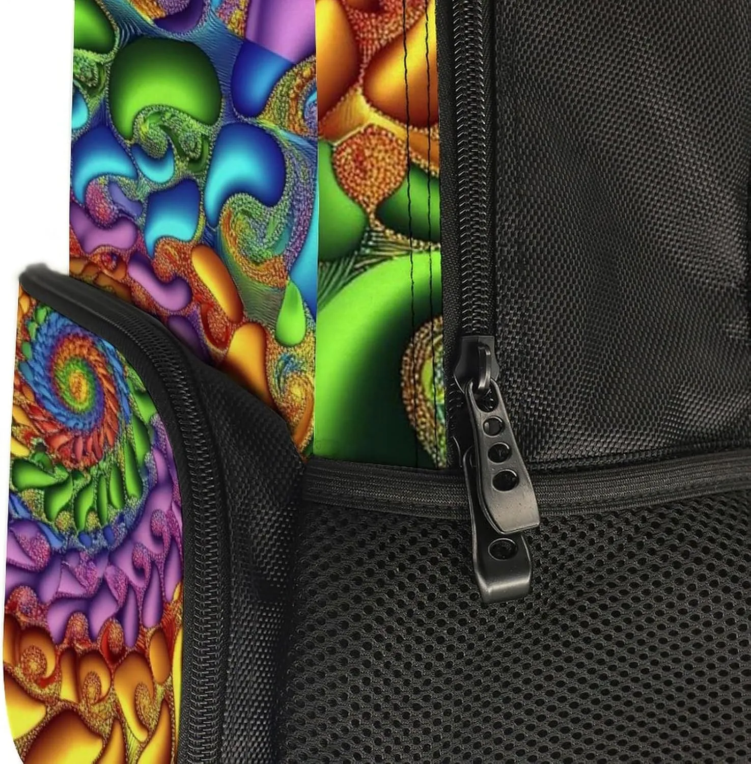 Supdreamc Polyester Daypack Backpack for Trekking Picnic Walking Cycling - Large Capacity Anti-Theft Multipurpose Shoulder Bag, Trippy Tie Dye Casual Daypack