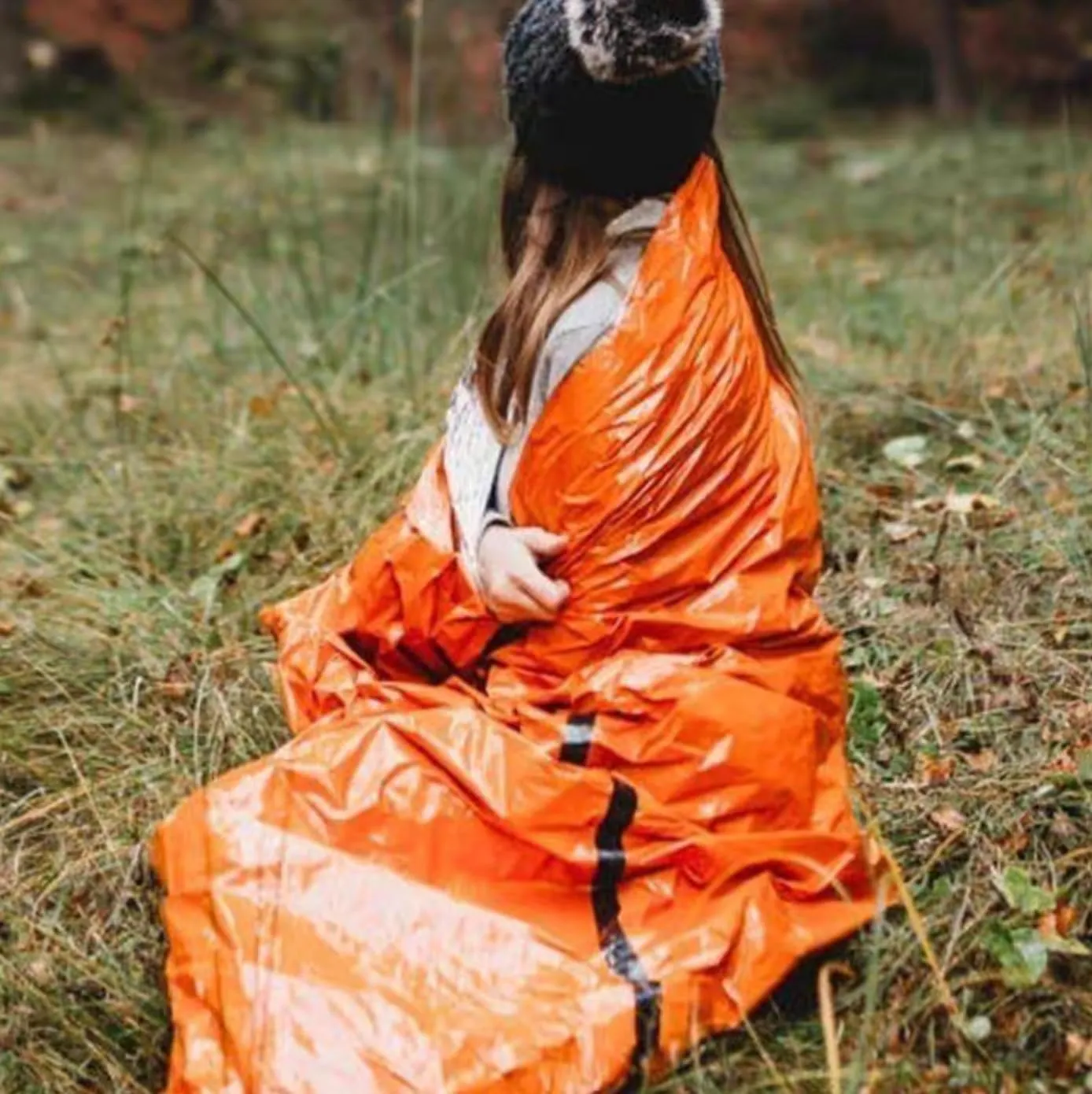 SupLink Emergency Blankets, Multifunctional Reflective Survival Thermal Tarp Blanket, 60" x 83"Inch Waterproof, for Camping Hiking Outdoors, Orange (Orange 2PCS)