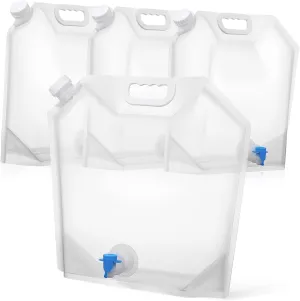 SUPVOX 4Pcs Collapsible Water Containers Portable Water Jugs with Spout for Outdoor Camping Hiking and Travel Design for and Transport