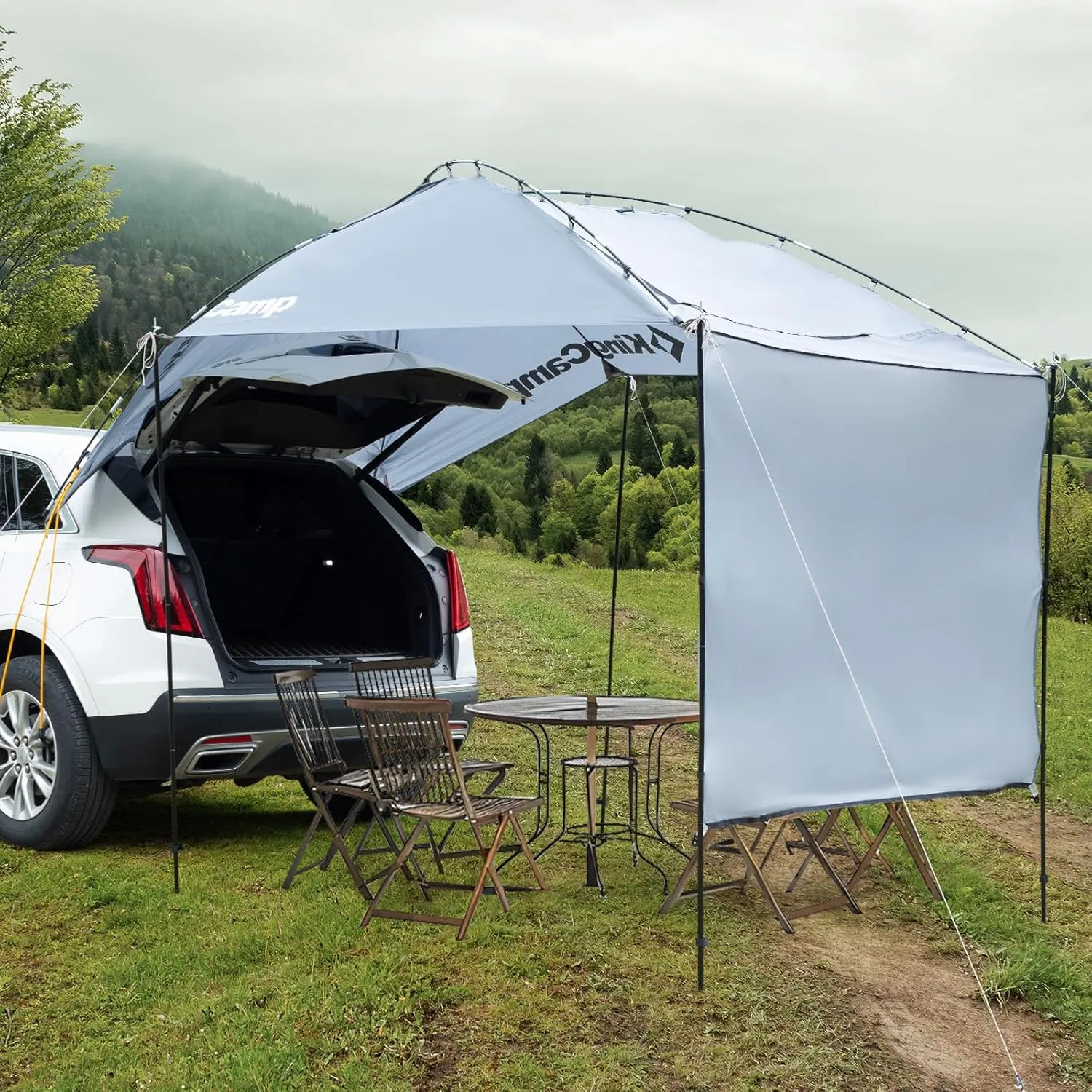 SUV Tailgate Tent with Awning, UPF 50  Tailgate Shade Tent Portable Car Awning Sun Shelter, for Full Size SUV/Van/MPV/RV/Jeep Outdoor Camping