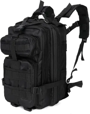 Tactical Backpack for Men Small Military Molle Backpack 30L Assault Pack Rucking Backpack for for Hiking Camping Travel Fishing Outdoors (Black)