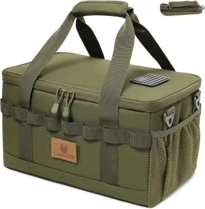 Tactical Camping Storage Bag 18L Tactical Utility Tote Bag Camping Cookware Organizer Trunk Organizer (Army Green)