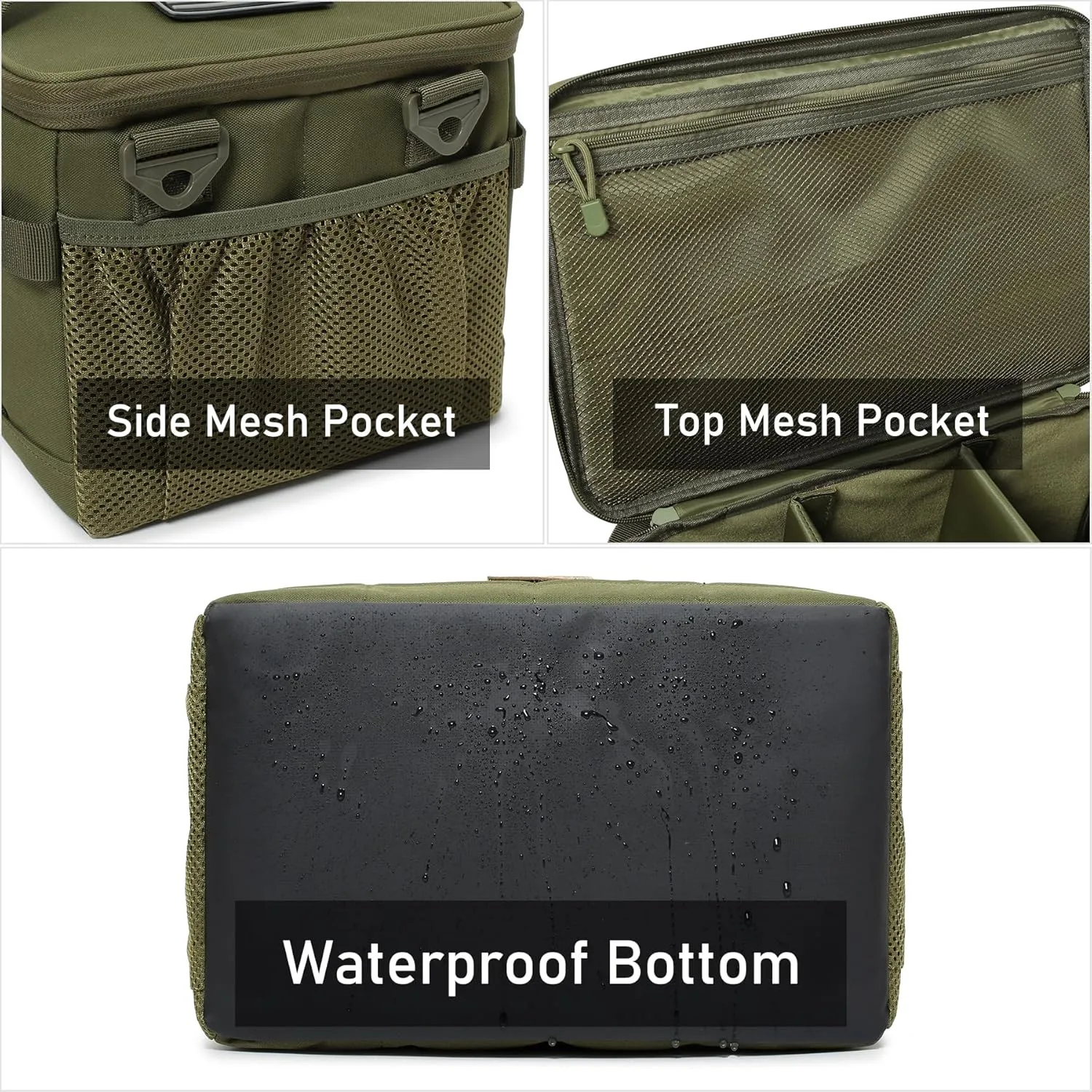 Tactical Camping Storage Bag 18L Tactical Utility Tote Bag Camping Cookware Organizer Trunk Organizer (Army Green)