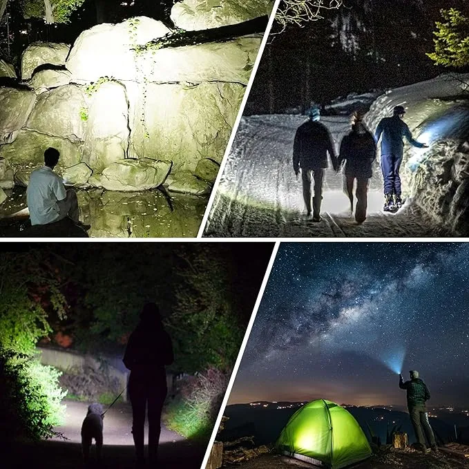 Tactical Flashlights,Super Bright Rechargeable LED Flashlights High Lumens,3000Lumen High Powered Flashlight with 5 Modes,Large Capacity,IP65 Waterproof Handheld Flash Light for Emergency, Camping