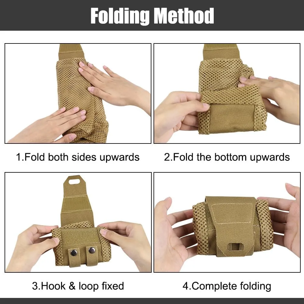 Tactical Molle Dump Pouch, Foldable Dump Bag Mesh Drawstring Utility Pouch for Camping Hiking Hunting Cycling Adventure