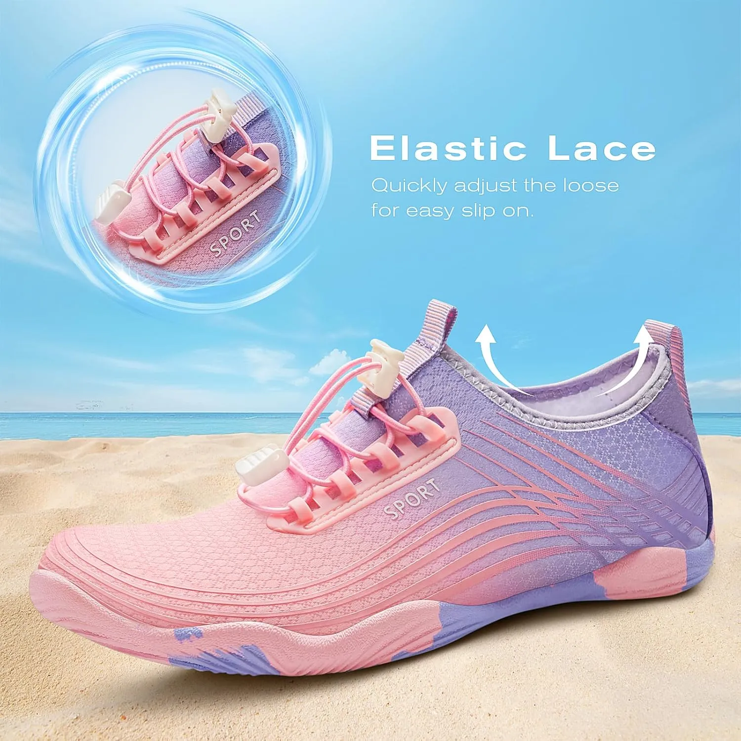 Tanamo Water Shoes for Women Men Quick Dry Swim Beach Barefoot River Aqua Shoes for Hiking Boating Camping Grounding Surfing