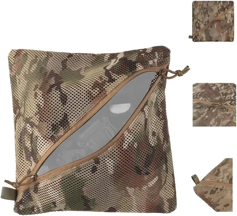 Tatical Mesh Storage Pouch Set Modular Organizer Bag Utility Foldable EDC Mesh Pocket Insert Camping Hiking Hunting Equipment (Color : BCP)