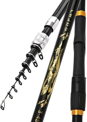 Telescopic Fishing Rod Lightweight Carbon Fiber Freshwater and Saltwater Fishing Pole 3.6m 4.5m 5.4m 6.3m 7.2m for Travel Boating Trips Durable Portable for Men Wome(Size:6.3m)
