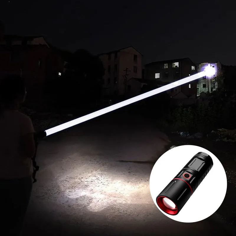 Telescopic Zoom Long-Range Outdoor Flashlight