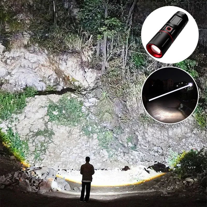 Telescopic Zoom Long-Range Outdoor Flashlight