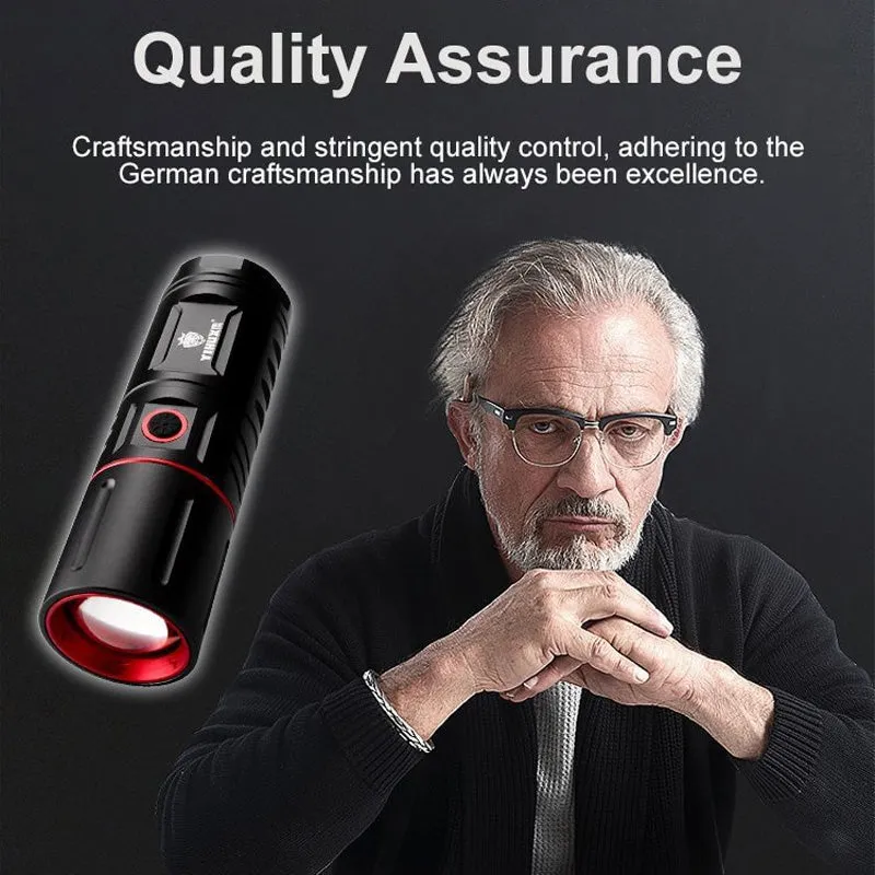 Telescopic Zoom Long-Range Outdoor Flashlight