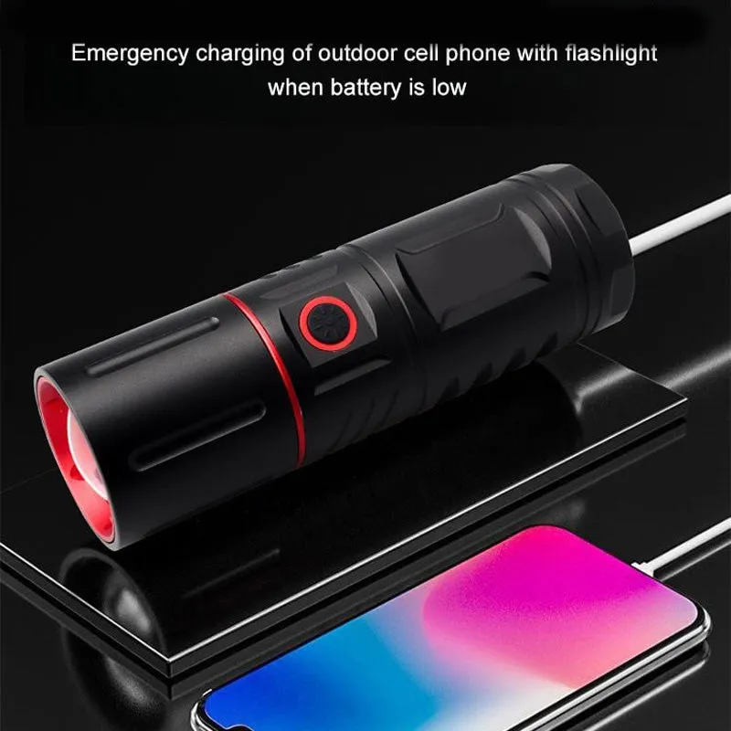 Telescopic Zoom Long-Range Outdoor Flashlight
