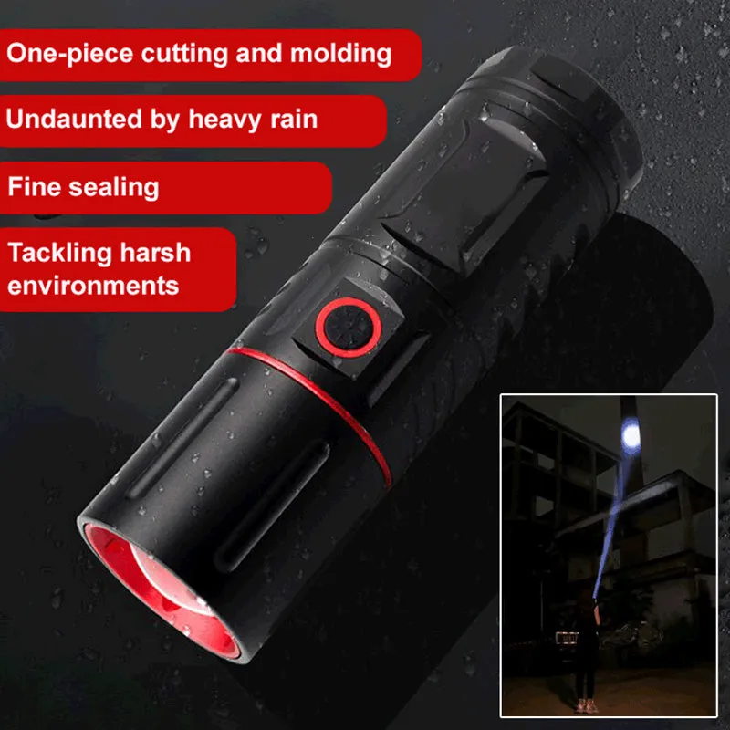 Telescopic Zoom Long-Range Outdoor Flashlight