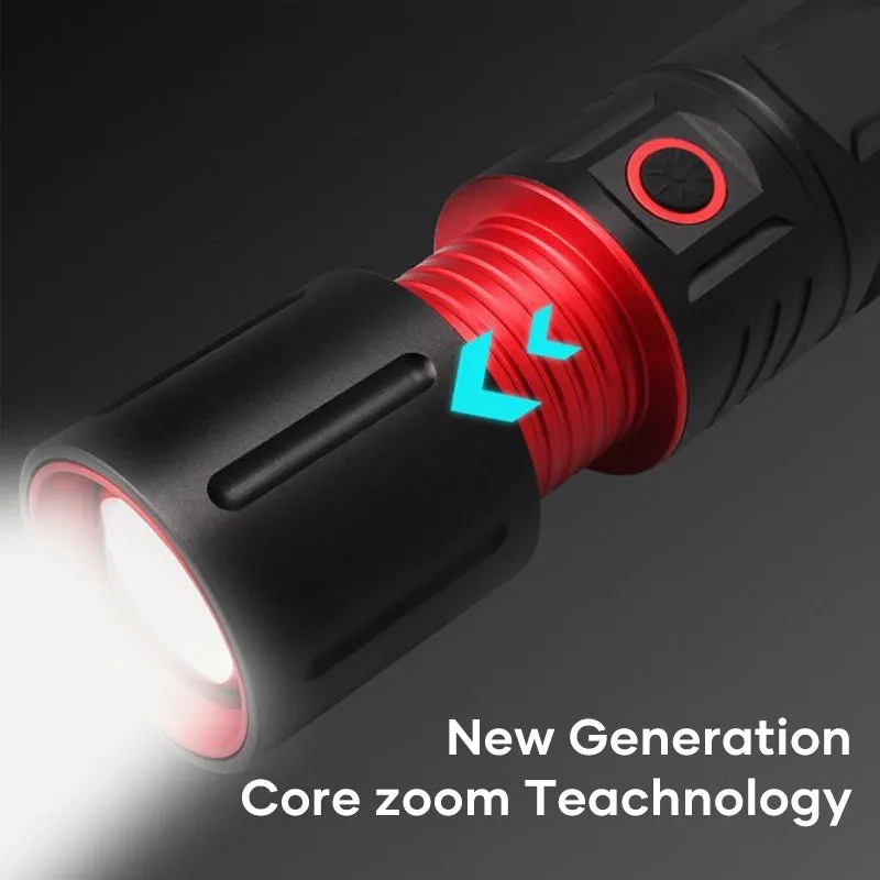 Telescopic Zoom Long-Range Outdoor Flashlight