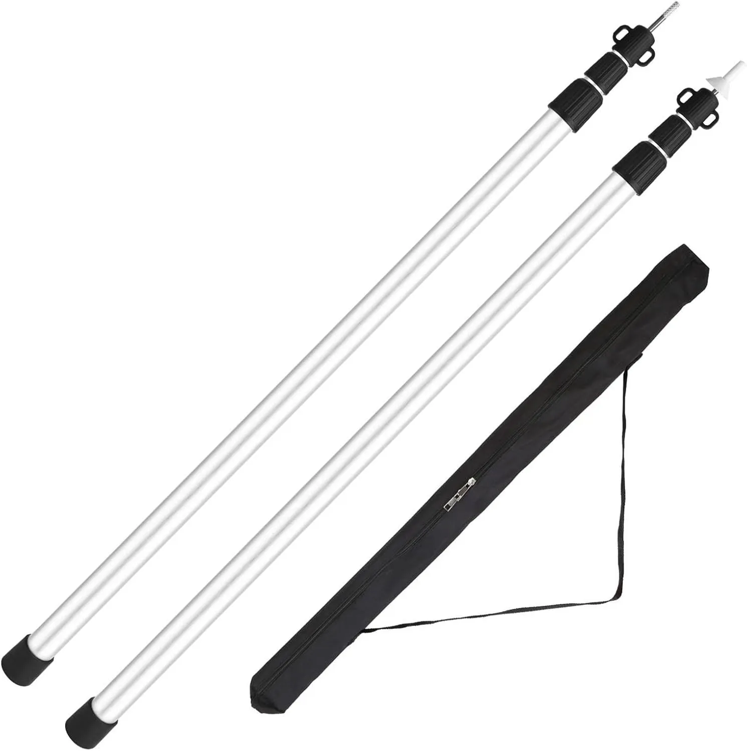 Telescoping Tarp Poles, KOCASO Aluminum Tent Poles Heavy Duty and Adjustable for Tarp Set of 2, Portable & Lightweight for Tent Fly, Awning, Outdoor Camping, Hiking, Backpacking & Rainfly