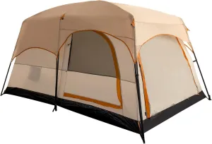 TENPLAY 6-8 Person Family Cabin Tent,170T Polyester,PU Coating Waterproof2000mm,2Room 3Doors 3Mesh Windows,Double Layer,Large Tent for Outdoor,Picnic,Camping,Family Gathering.