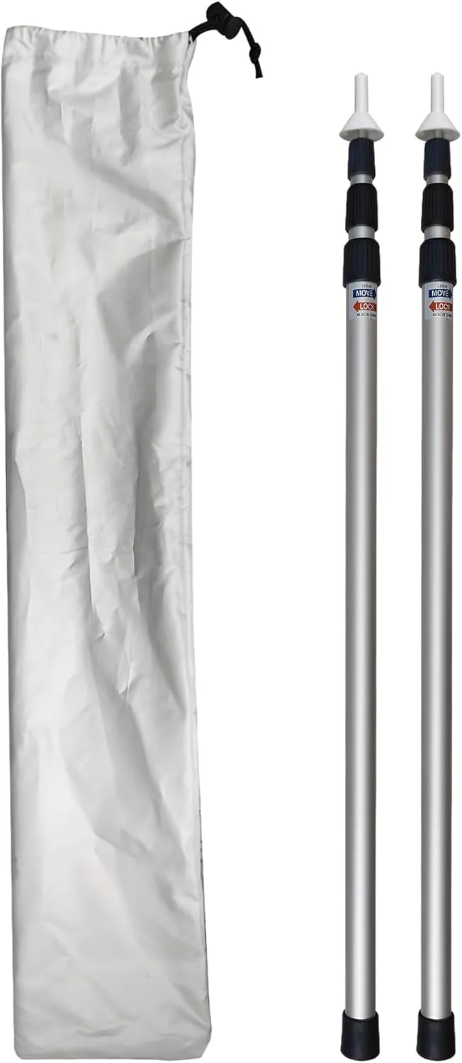 TENPLAY 6061 Aluminum Adjustable Tarp Poles Canopy Poles,Awning Poles,37.4"-90.6",3Sections,Set of 2,1.1LBS/1kg,Lightweight,Portable,Replacement,Backpacking,Camping,Hiking,Outdoor,Shelter,Hammock