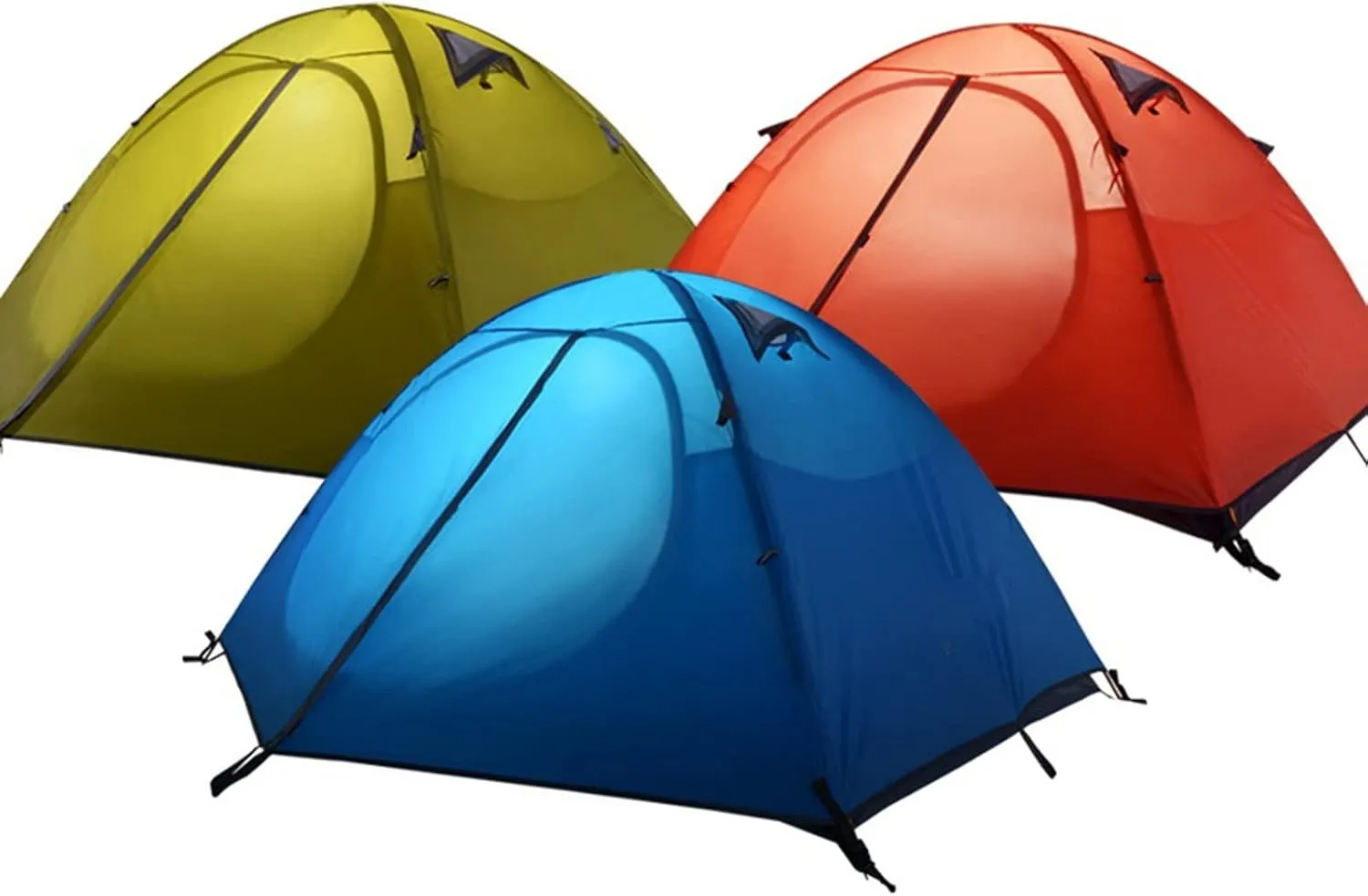 Tent 2 Person Ultralight Double Layer Aluminum Poles Waterproof Windproof Camping Tent Beach Tent (Color : 2 Person Blue) (2 Person Red One Size) (3 P
