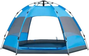Tent Family Camping Tent for 3-5 Persons, Pop-up Outdoor Rainproof and Breathable Double Layer, Hexagonal Dome Beach, 240 * 240 * 135cm Outdoor Campin