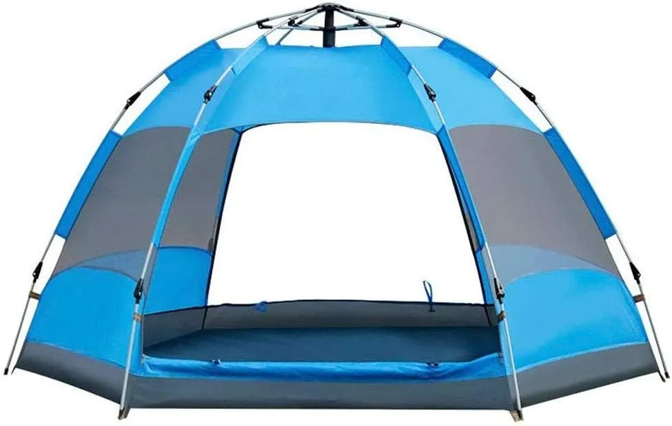 Tent Family Camping Tent for 3-5 Persons, Pop-up Outdoor Rainproof and Breathable Double Layer, Hexagonal Dome Beach, 240 * 240 * 135cm Outdoor Campin