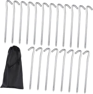 Tent Ground Pegs 20 Pcs Heavy Duty Aluminum Alloy Tent Stakes Slip Hook Design Tarps Camping