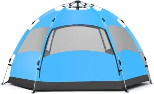 Tent Outdoor 3-4 Persons Automatic Camping Tent Hiking Tent Double Layer Beach Sunshade Canopy for Hiking Travel