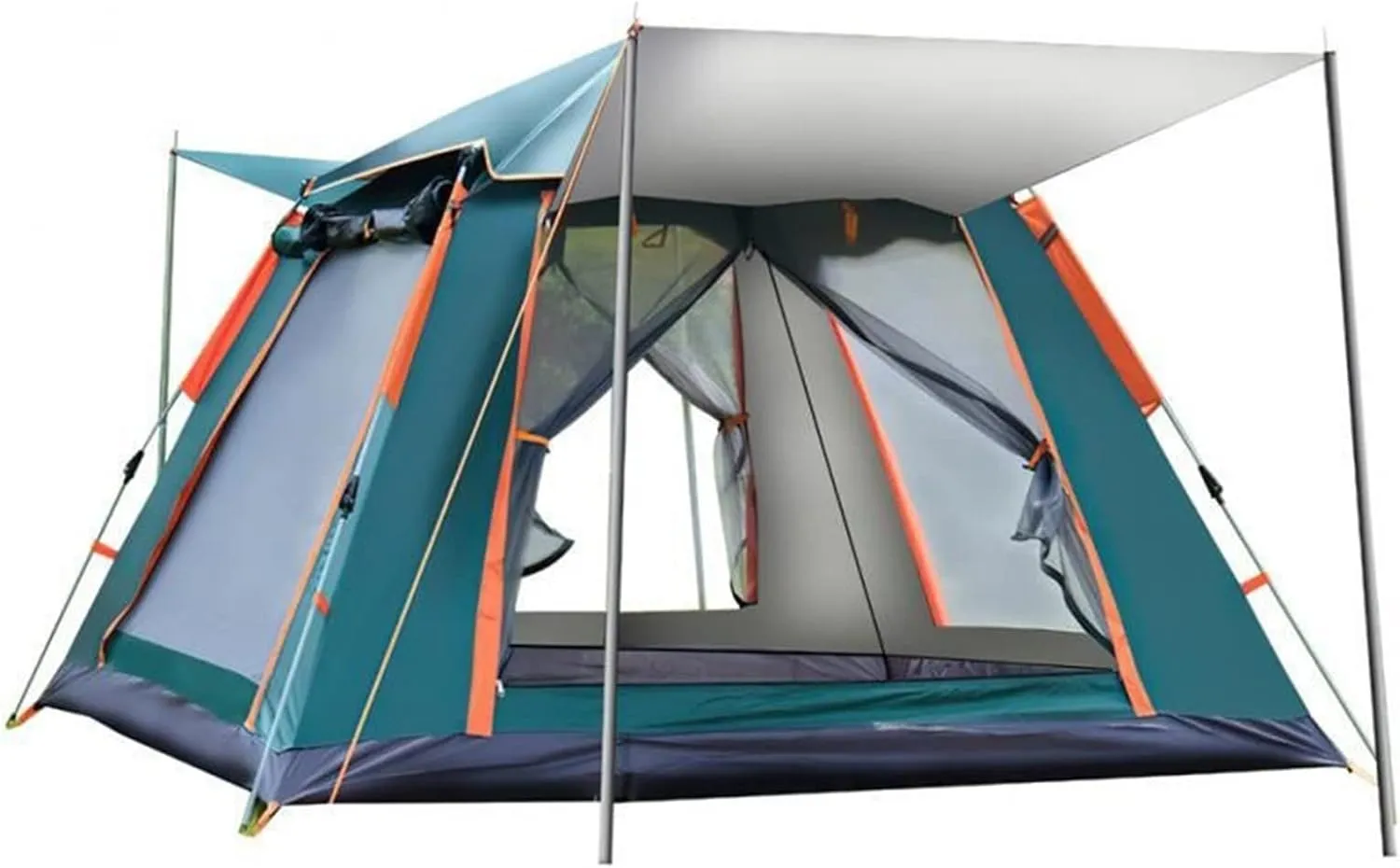 Tent Outdoor Automatic Quick Open Tent Rainfly Waterproof Camping Tent Family Outdoor Instant Setup Tent with Carring Bag (Color : Orange) (Red)