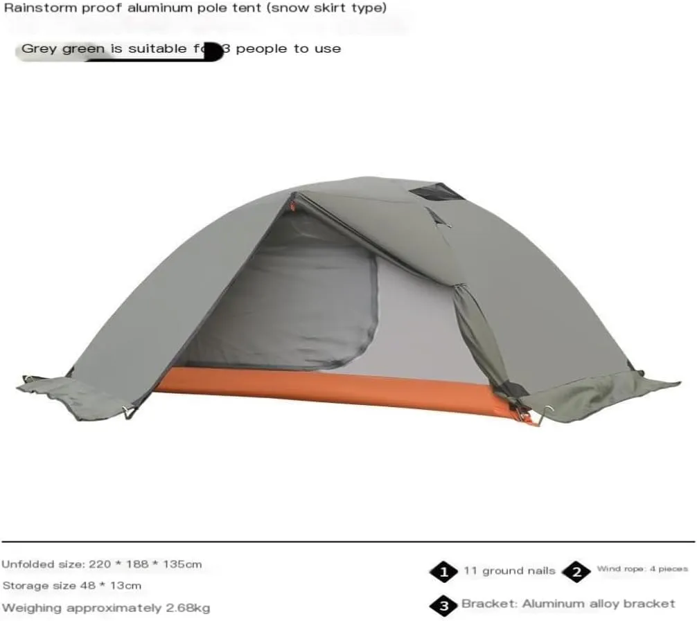 Tent Outdoor Tent Double-Layer Warm and Rainproof Mountaineering Hiking Tent Aluminum Pole Outdoor Camping Tent Outdoor Tent