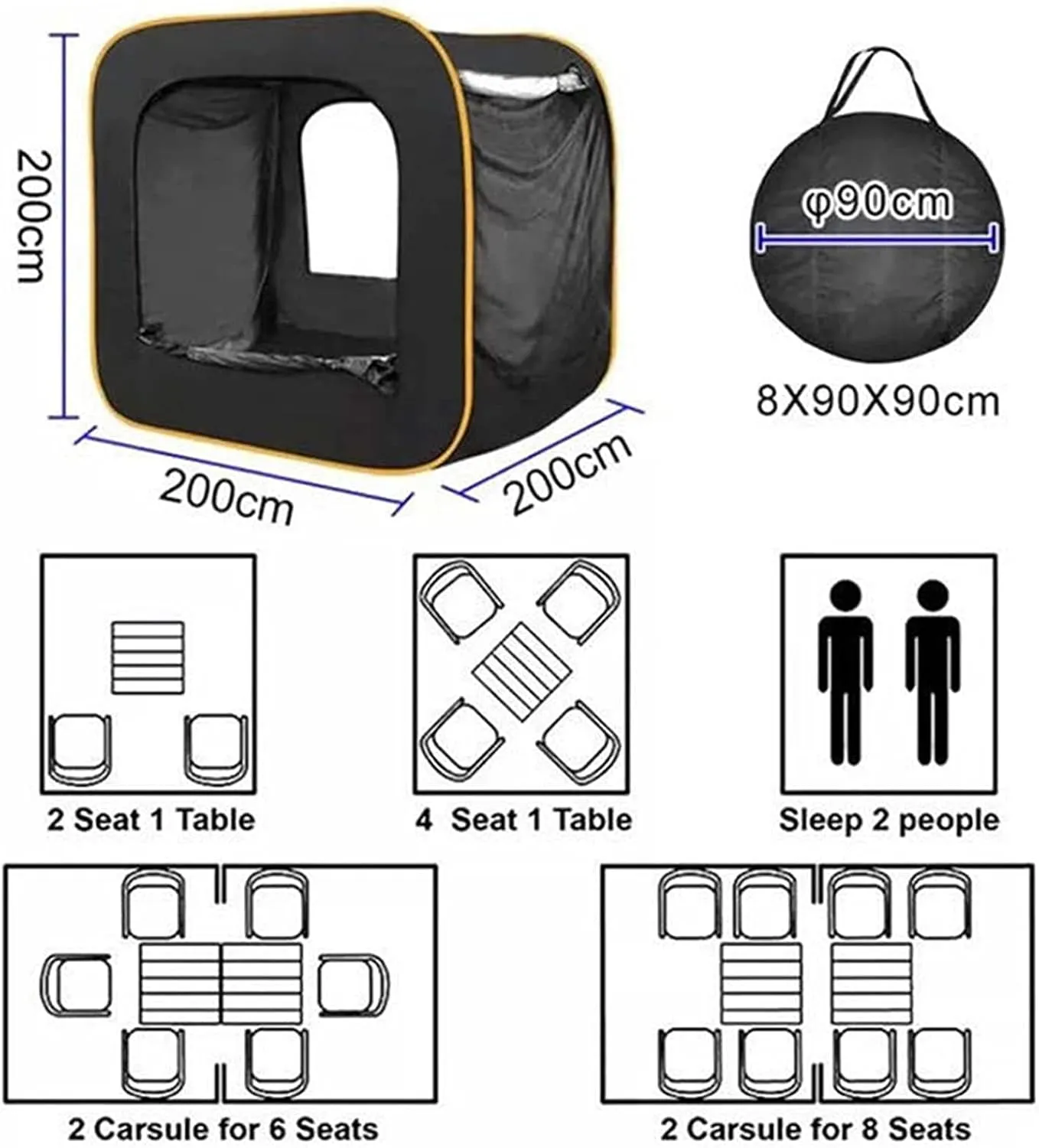 Tent Tailgate Shelter Pop-Up Car Boot Tent for Camping,Car Awning Tents with Double Layer Sun Protection Sunshade,Portable Changing Room Car Rear Tent Suitable for SUV Van Truck