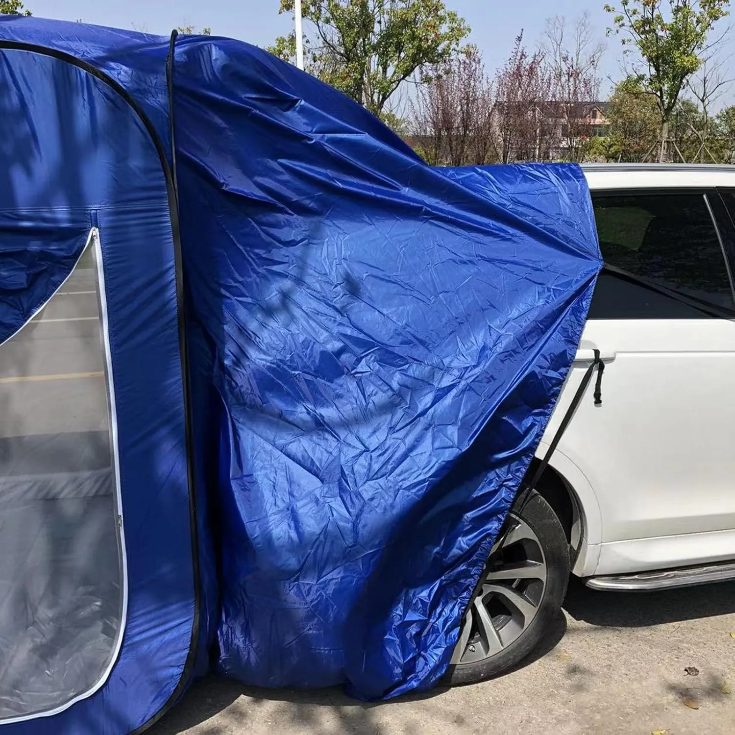 Tent Tailgate Shelter Pop-Up Car Boot Tent for Camping,Car Awning Tents with Double Layer Sun Protection Sunshade,Portable Changing Room Car Rear Tent Suitable for SUV Van Truck