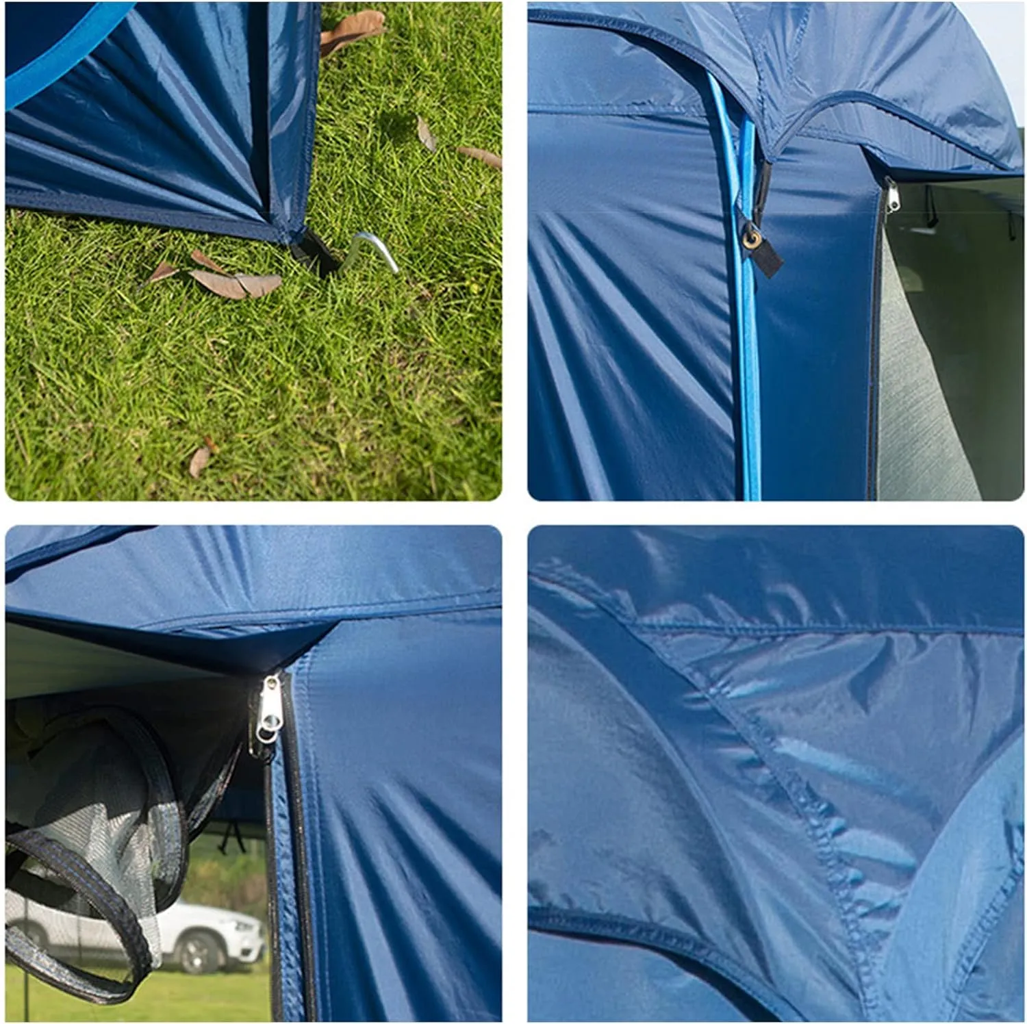 Tent Tailgate Shelter Pop-Up Car Boot Tent for Camping,Car Awning Tents with Double Layer Sun Protection Sunshade,Portable Changing Room Car Rear Tent Suitable for SUV Van Truck