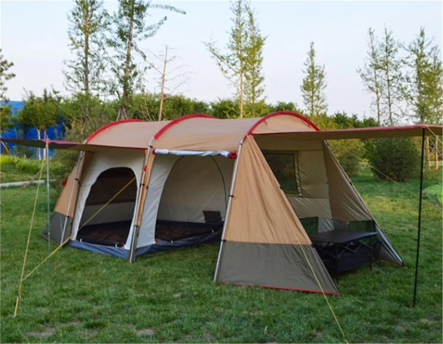 Tent, Two Rooms and One Living Room, Camping, Windproof, Outdoor Travel Supplies, Rainproof Camping Equipment