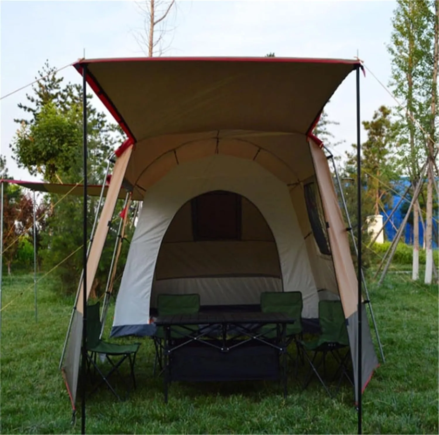 Tent, Two Rooms and One Living Room, Camping, Windproof, Outdoor Travel Supplies, Rainproof Camping Equipment