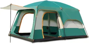 Tent Windproof Waterproof Camping Tent Outdoor Camping Tent,3-5/5-8/8-12 People,Double-Layer Structure,Automatic Quick Opening No Need to Build,Rainproof Sunscreen Waterproof,Picnics Beach