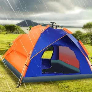 Tents for Camping 3 Person Automatic & Instant Setup Pop Up Tent for Hiking and Camping with Carry Bag Camping Tent Waterproof Camping Hiking Travel Beach Tents for Family Groups (Color : Oran