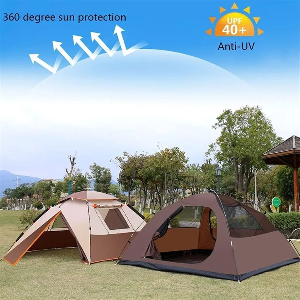Tents for Camping Beach Tents Quick Automatic Opening Camping Tent Double Layer Instant Tent Waterproof Anti-UV for Outdoor Hiking 3-4 Person Family Tents for Camping Hiking Traveling