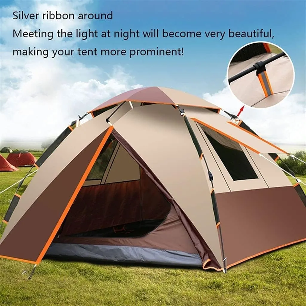 Tents for Camping Beach Tents Quick Automatic Opening Camping Tent Double Layer Instant Tent Waterproof Anti-UV for Outdoor Hiking 3-4 Person Family Tents for Camping Hiking Traveling
