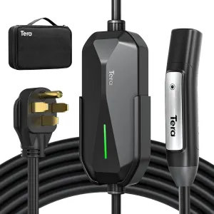 Tera 2025 New Electric Vehicle Charger for Tesla Most Compact 40A 25FT NACS ETL FCC Level 2 NEMA 14-50 & NEMA 5-15 Level 1 Waterproof Patent IP66 Portable EV Charger for Tesla Y/3/S/X Cybertruck P05