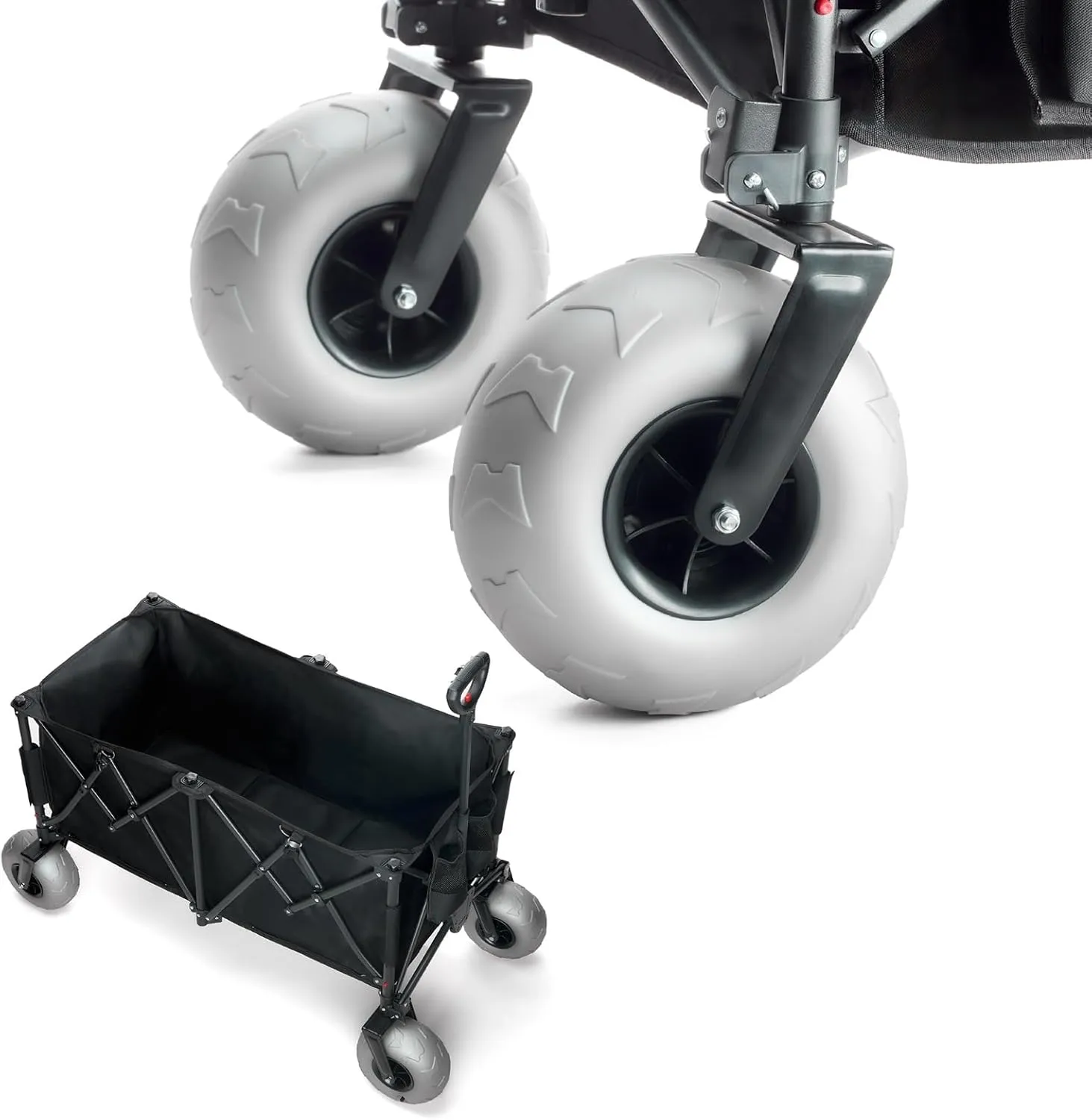 TerrainGO Beach Wagon Wheels for Sand | Quick-Change Interchangeable | Air-Filled Beach Cart Tires (for Extra Large Wagon Only. Will Not Work W/Large Wagon)