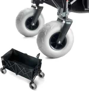 TerrainGO Beach Wagon Wheels for Sand | Quick-Change Interchangeable | Air-Filled Beach Cart Tires (for Extra Large Wagon Only. Will Not Work W/Large Wagon)